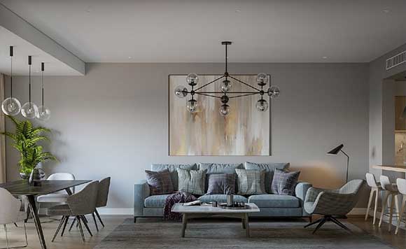 簡約現(xiàn)代風格兩房裝修，餐桌擺陽臺，臥室裝玻璃衣柜，漂亮極了