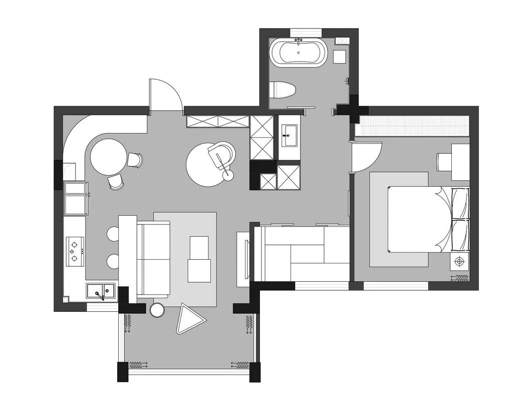 73㎡二居室簡約效果圖，餐廳這樣設(shè)計(jì)，很實(shí)用！