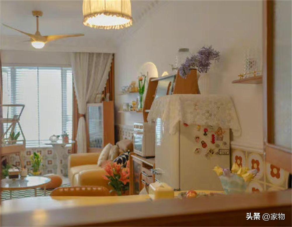 她曬出75㎡小家復古風裝修：廚房內窗+拱門元素，真的太會布置了