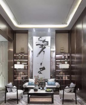 2020中式落地燈圖片 2020中式落地燈裝飾效果圖 新中式沙發(fā)背景墻裝修效果圖 2020新中式沙發(fā)背景墻效果圖