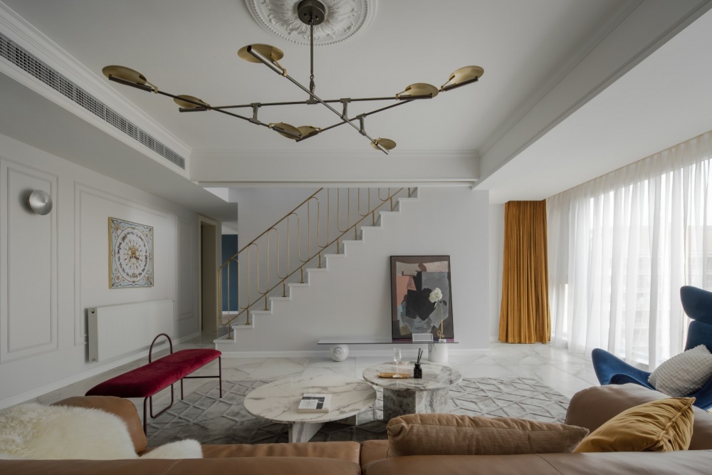 客廳窗簾裝修效果圖城市蒙德里安，律動(dòng)三居室，做生其他客廳設(shè)計(jì)圖片賞析